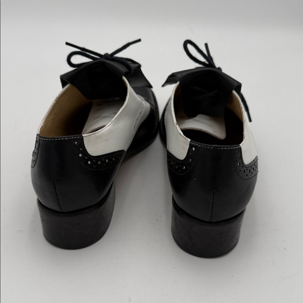 Vintage Kenneth Cole Black White Oxford shoe women 6.5M lace up Y2K goth hype - Picture 5 of 12